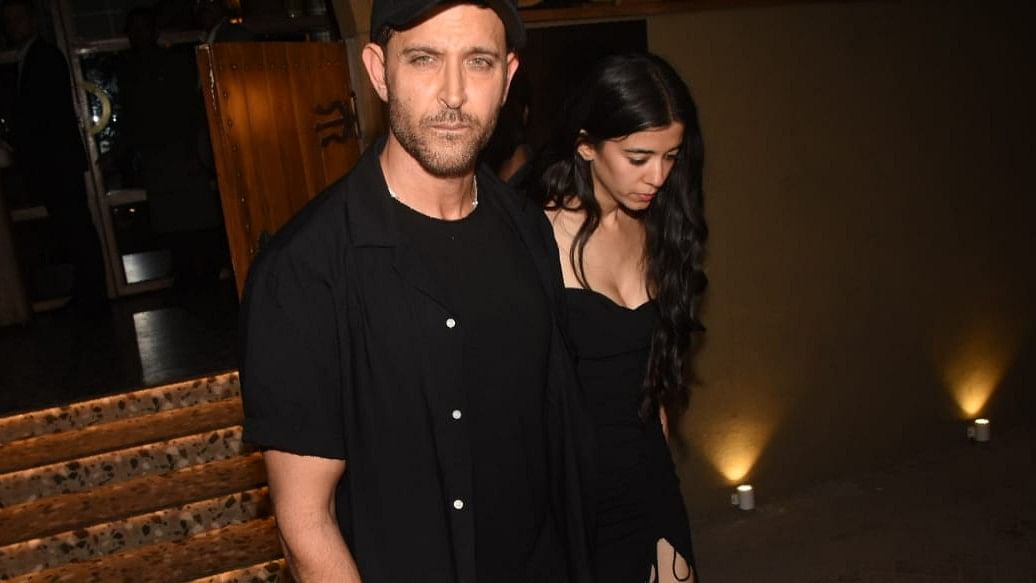 <div class="paragraphs"><p>Hrithik Roshan and Saba Azad set couple goals as they twin in black for their date.</p></div>
