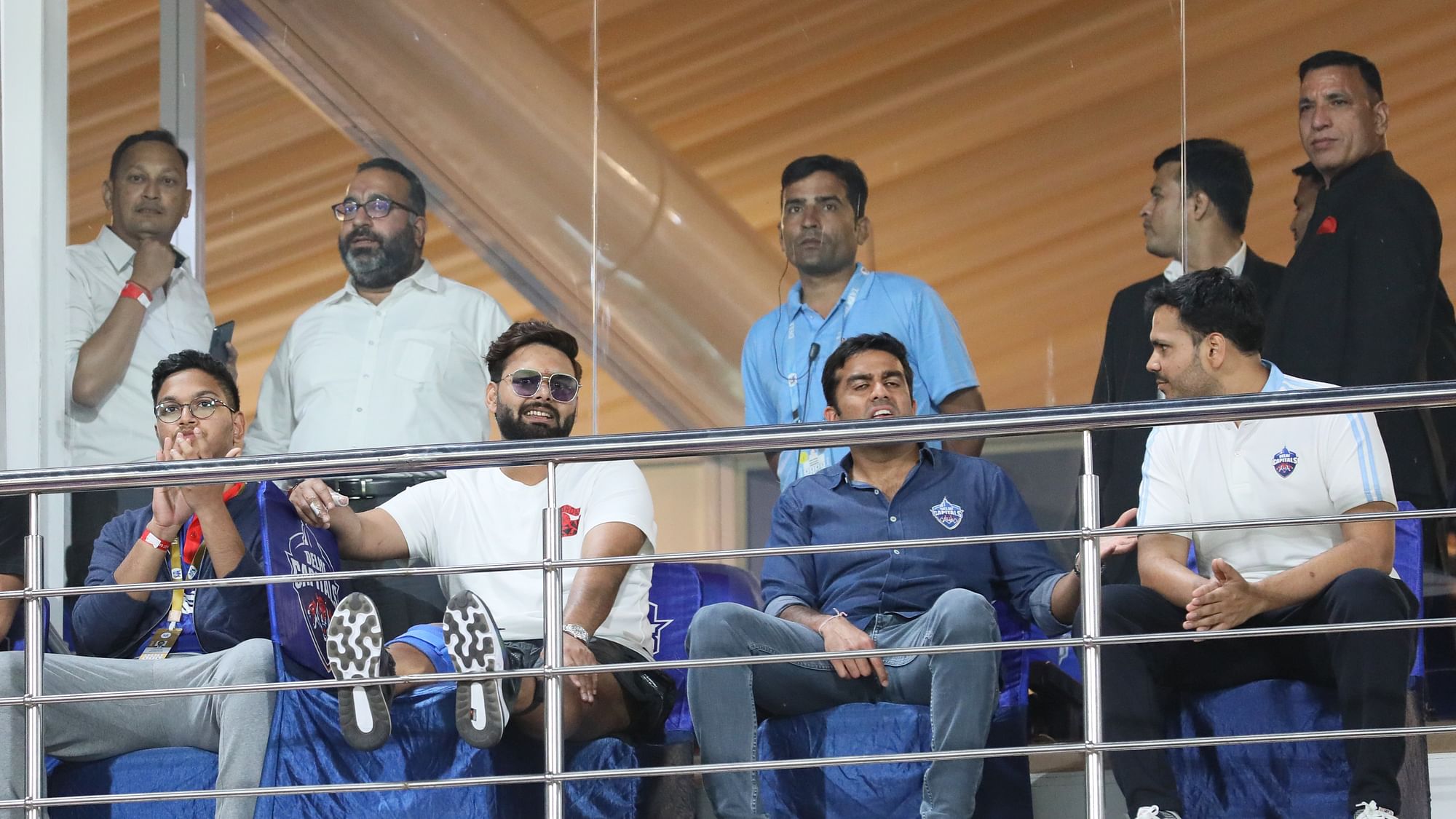 IPL 2023: Rishabh Pant cheers for Delhi Capitals from the stands today