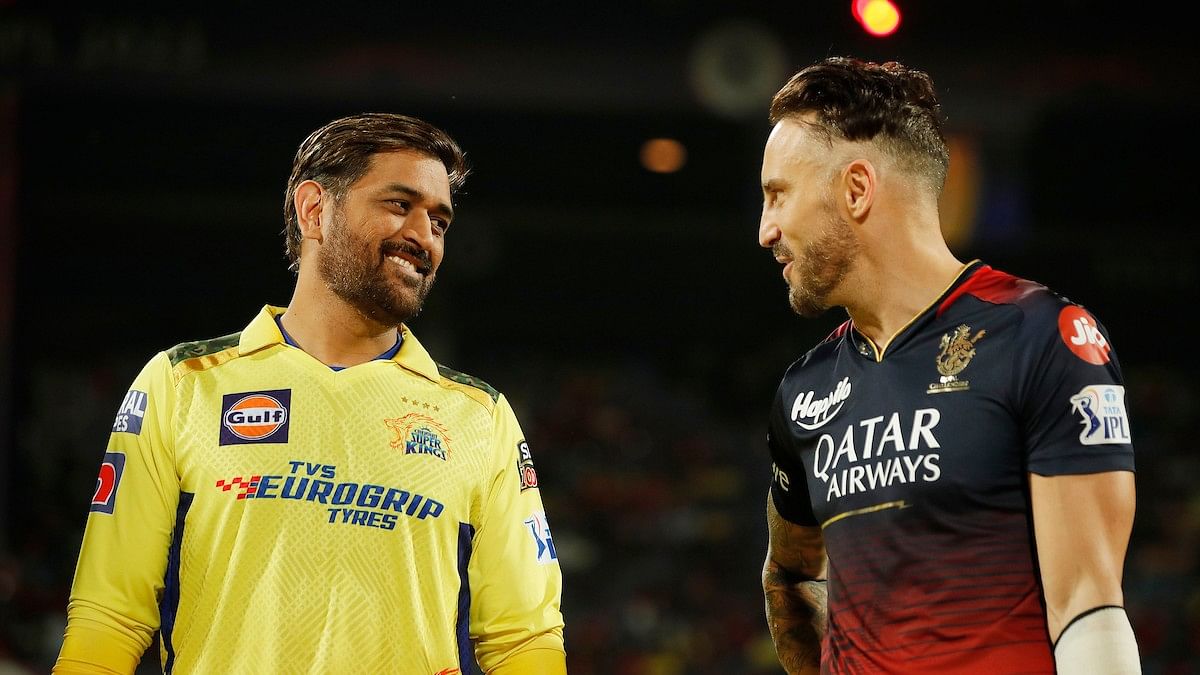 <div class="paragraphs"><p>MS Dhoni  and Faf du Plessis  having a chat during before the starting of the 24th match of the Tata Indian Premier League 2023 between the Royal Challengers Bangalore and the Chennai Super Kings</p></div>