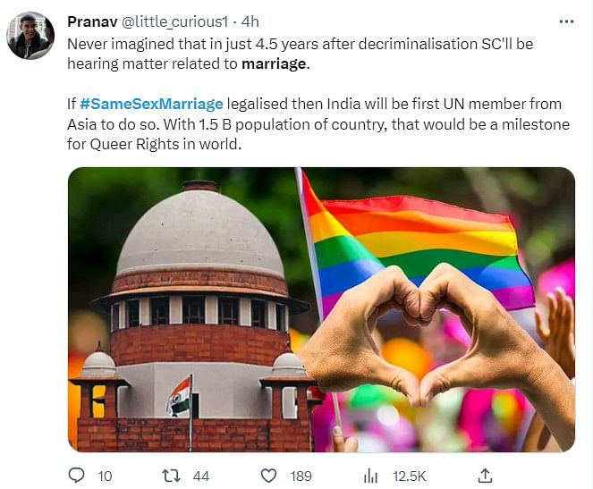 A five-judge bench of the Supreme Court will begin hearing petitions for the legalisation of same-sex marriages.