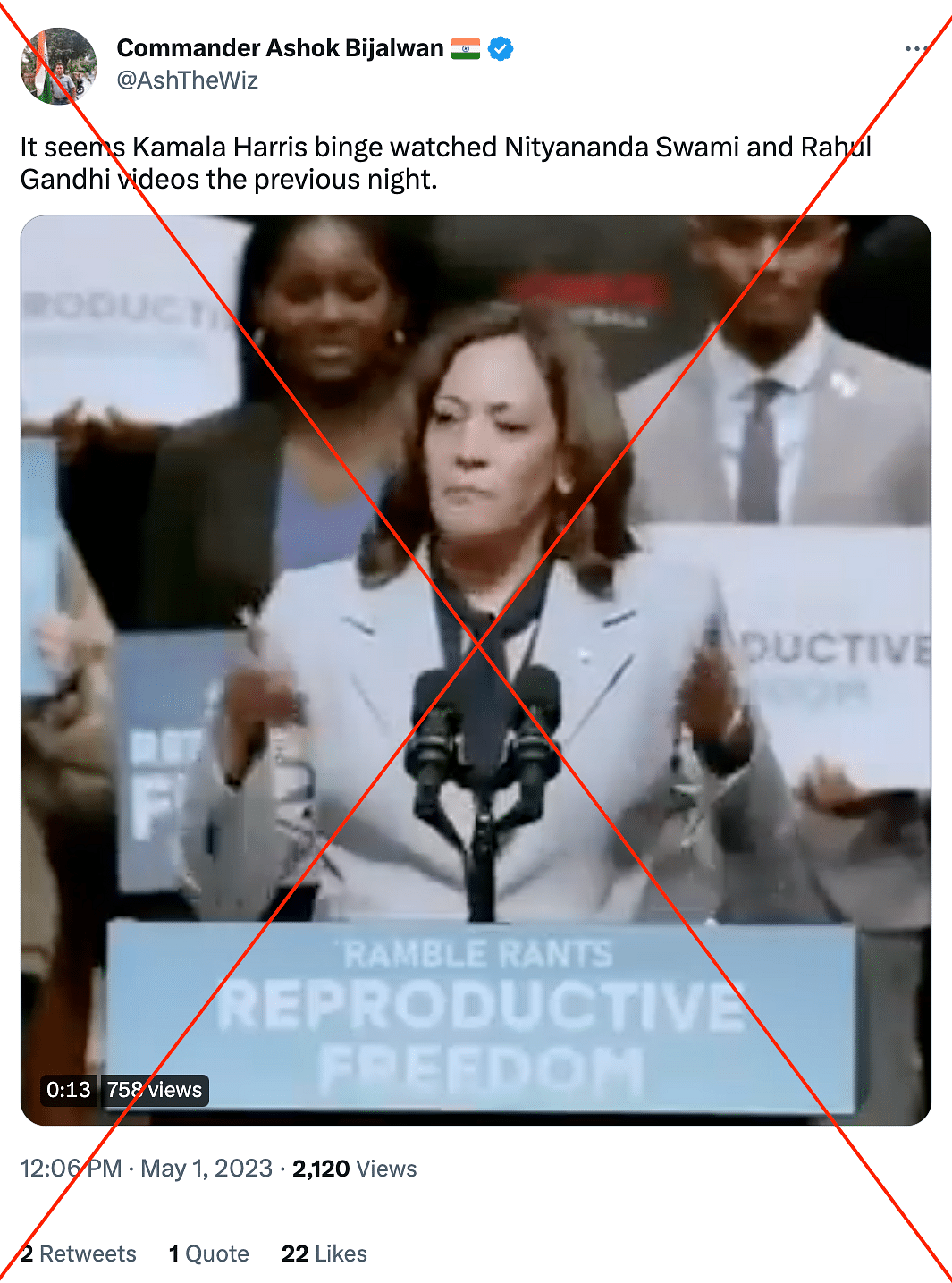 The video of US Vice President Kamala Harris has been edited to add the voiceover of an impersonator.