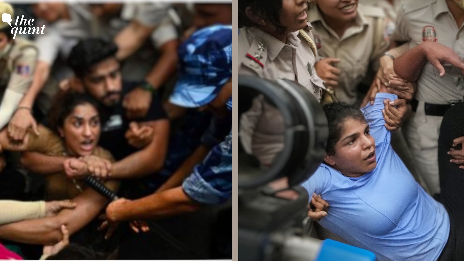 <div class="paragraphs"><p>What of the photographs and visuals that show large crowds of police personnel (including members of the Rapid Action Force) pulling, from all directions, at a terrified-looking Vinesh Phogat; or physically carrying an evidently helpless Sakshi Mallik?</p></div>