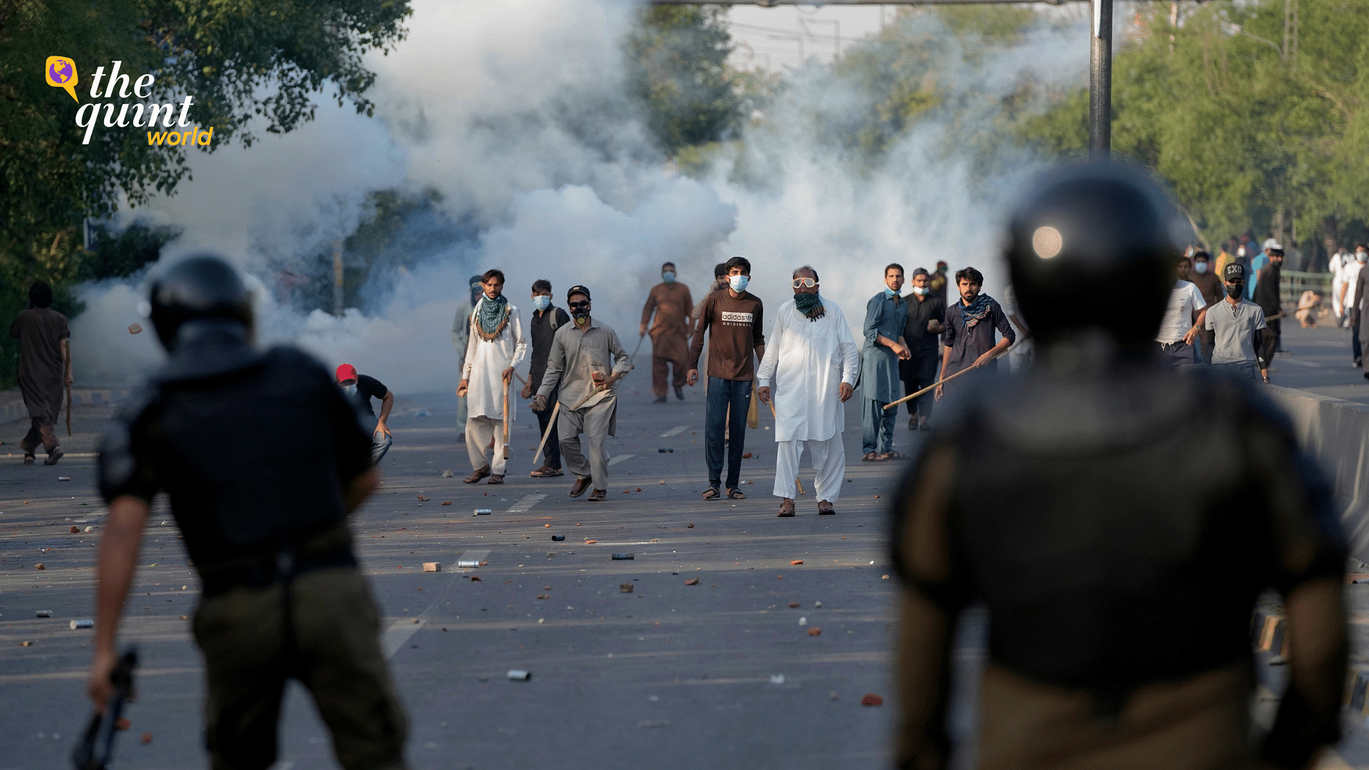 <div class="paragraphs"><p>Protests in Pakistan turned violent as protestors clashed with Pakistani military forces.</p></div>