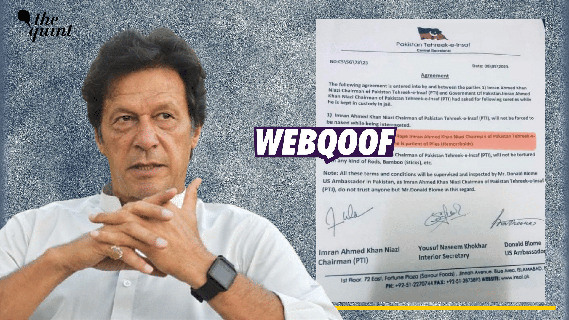 <div class="paragraphs"><p>Fact-check:&nbsp;A fabricated document stating terms for Imran Khan's arrest in Pakistan is going viral as real.</p></div>