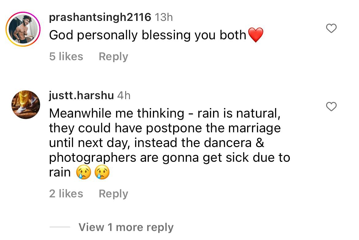 An Instagram user commented under the now-viral clip, "Rain made it more magical". 