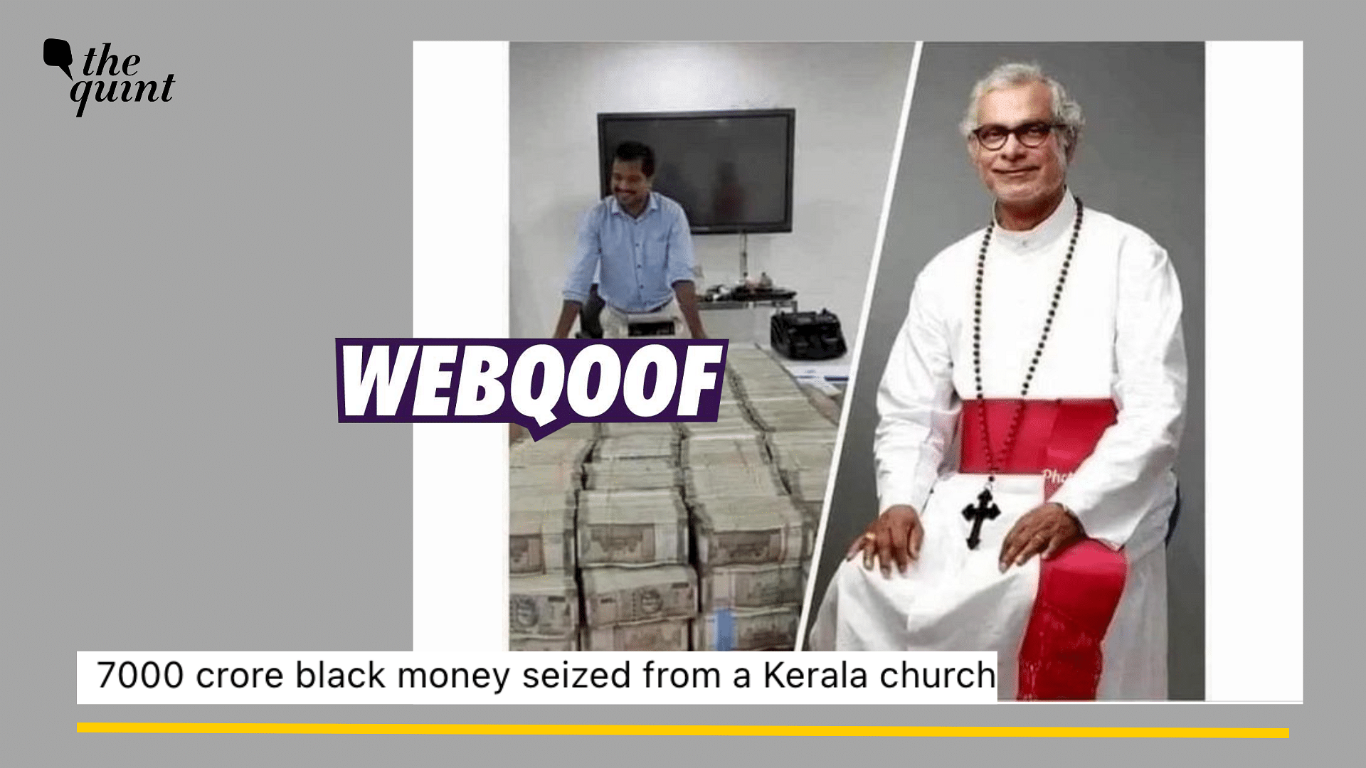 <div class="paragraphs"><p>Fact-Check: The claim that Rs 7000 crore was seized from Kerala's Believers Church is misleading.</p></div>