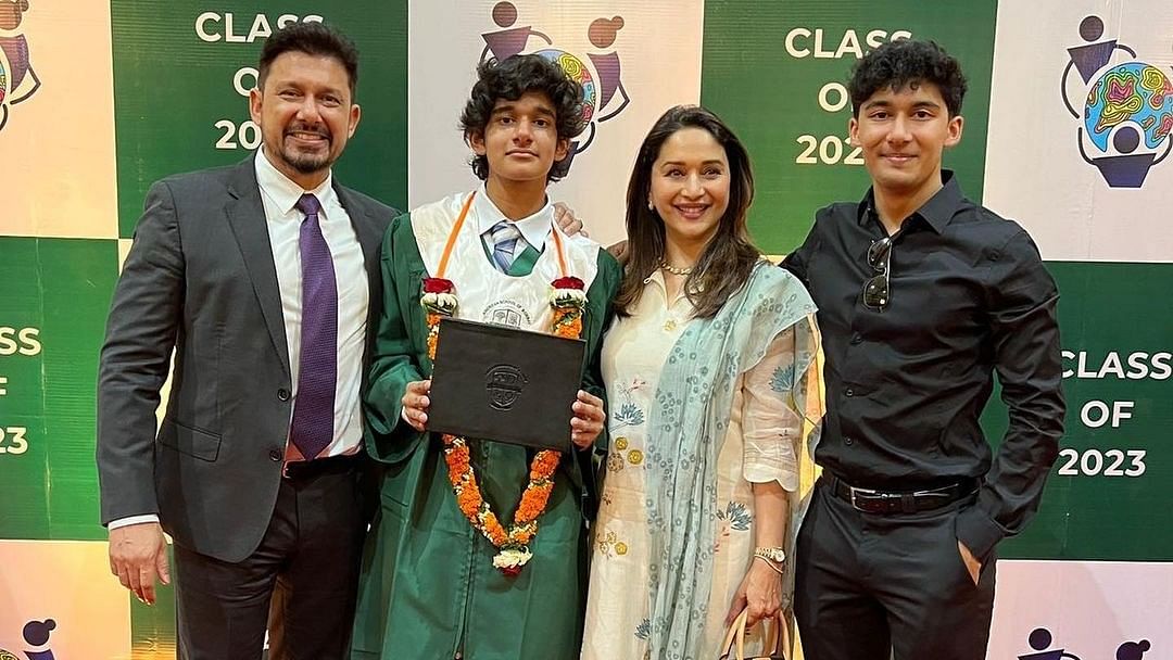 Proud Parents Madhuri Dixit, Shriram Nene Celebrate 'Star' Son Ryan's Graduation
