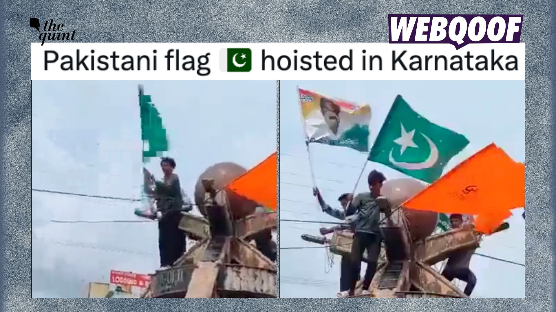 <div class="paragraphs"><p>The video is being shared to claim that people hoisted Pakistan's flag after Congress won the 2023 Karnataka Assembly elections.</p></div>