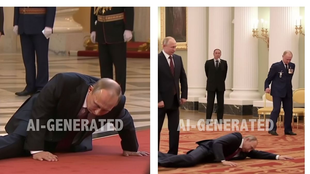 We found that both the images of Russian President Vladimir Putin were generated using the AI tool Midjourney.