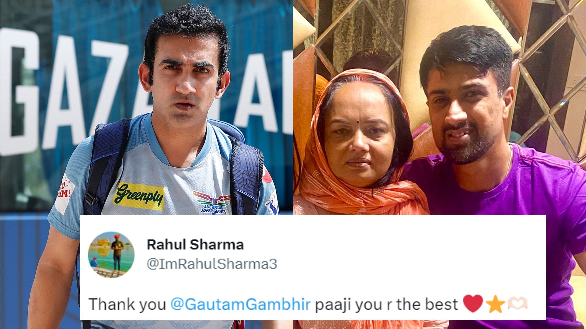 <div class="paragraphs"><p>Gautam Gambhir offered assistance during the surgery of Rahul Sharma's mother-in-law.</p></div>