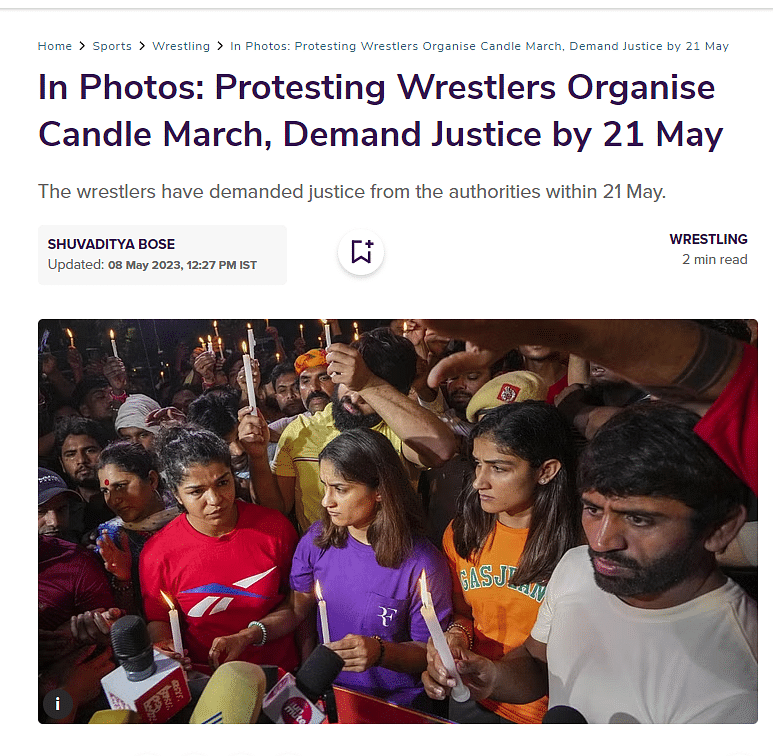 Rubbishing the claim, wrestler Bajrang Punia told The Quint that the protest would not end until they get justice.