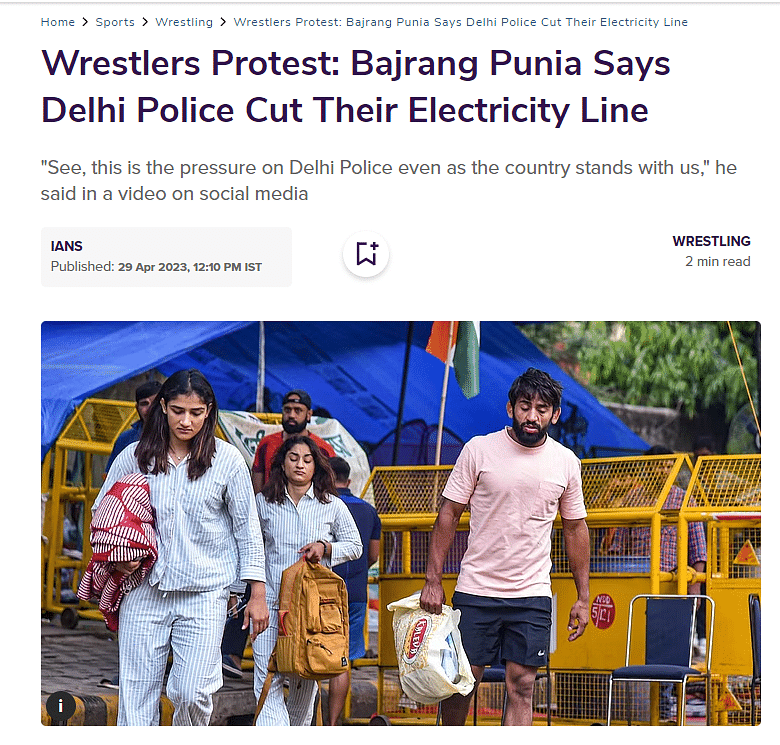 Rubbishing the claim, wrestler Bajrang Punia told The Quint that the protest would not end until they get justice.