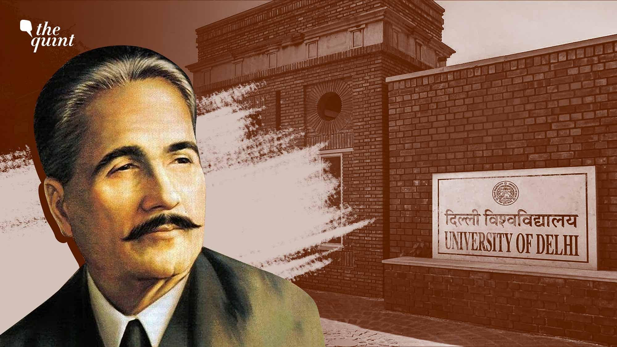 <div class="paragraphs"><p>On 26 May, Delhi University’s Academic Council unanimously removed a sub-unit on Urdu poet, thinker, and author&nbsp;Muhammad Iqbal from the Political Science syllabus, despite opposition from the academic community.&nbsp;&nbsp;</p></div>