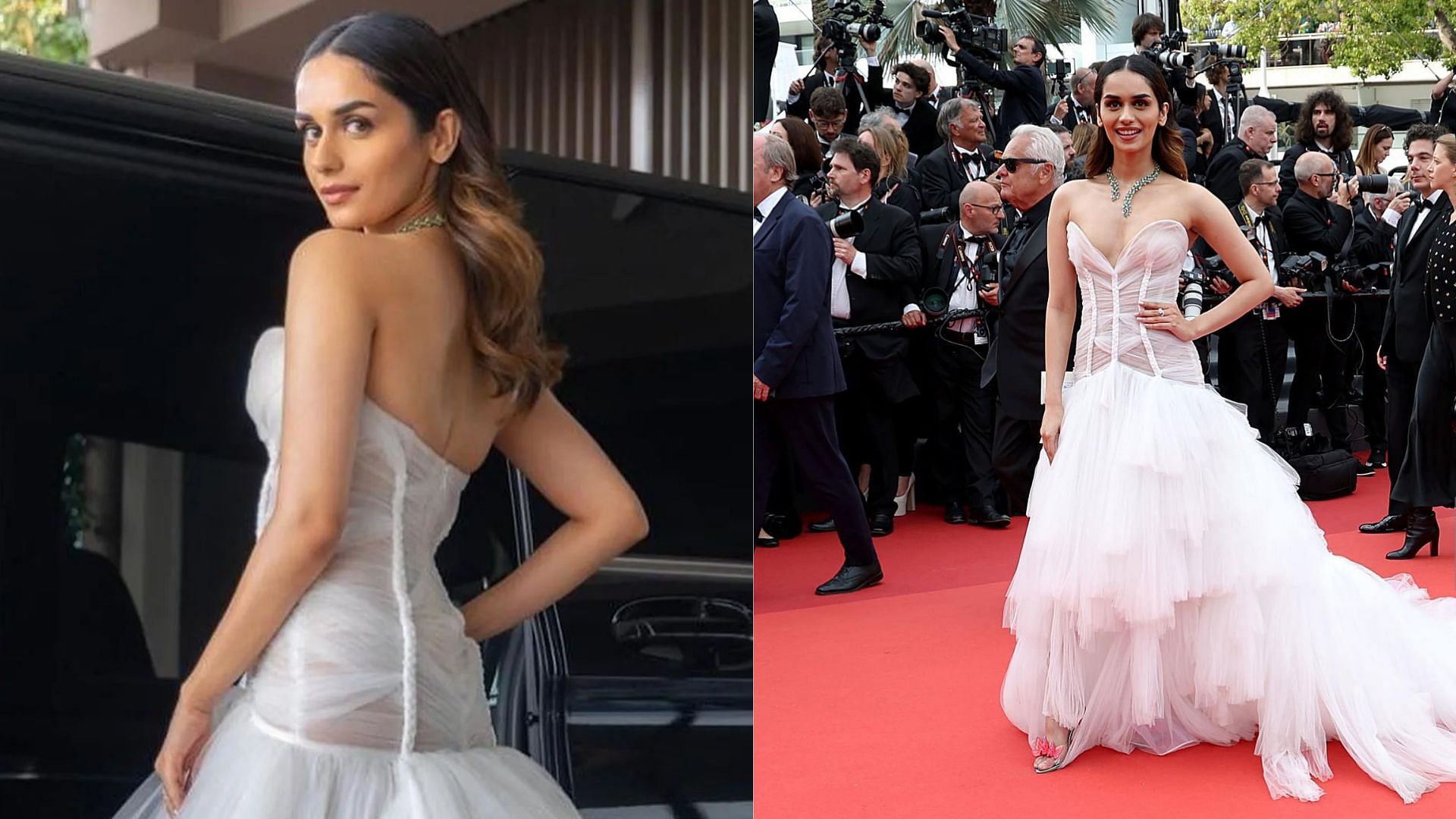 <div class="paragraphs"><p>Manushi Chillar was wearing the gown by Fovari at Cannes Film Festival 2023.&nbsp;</p></div>