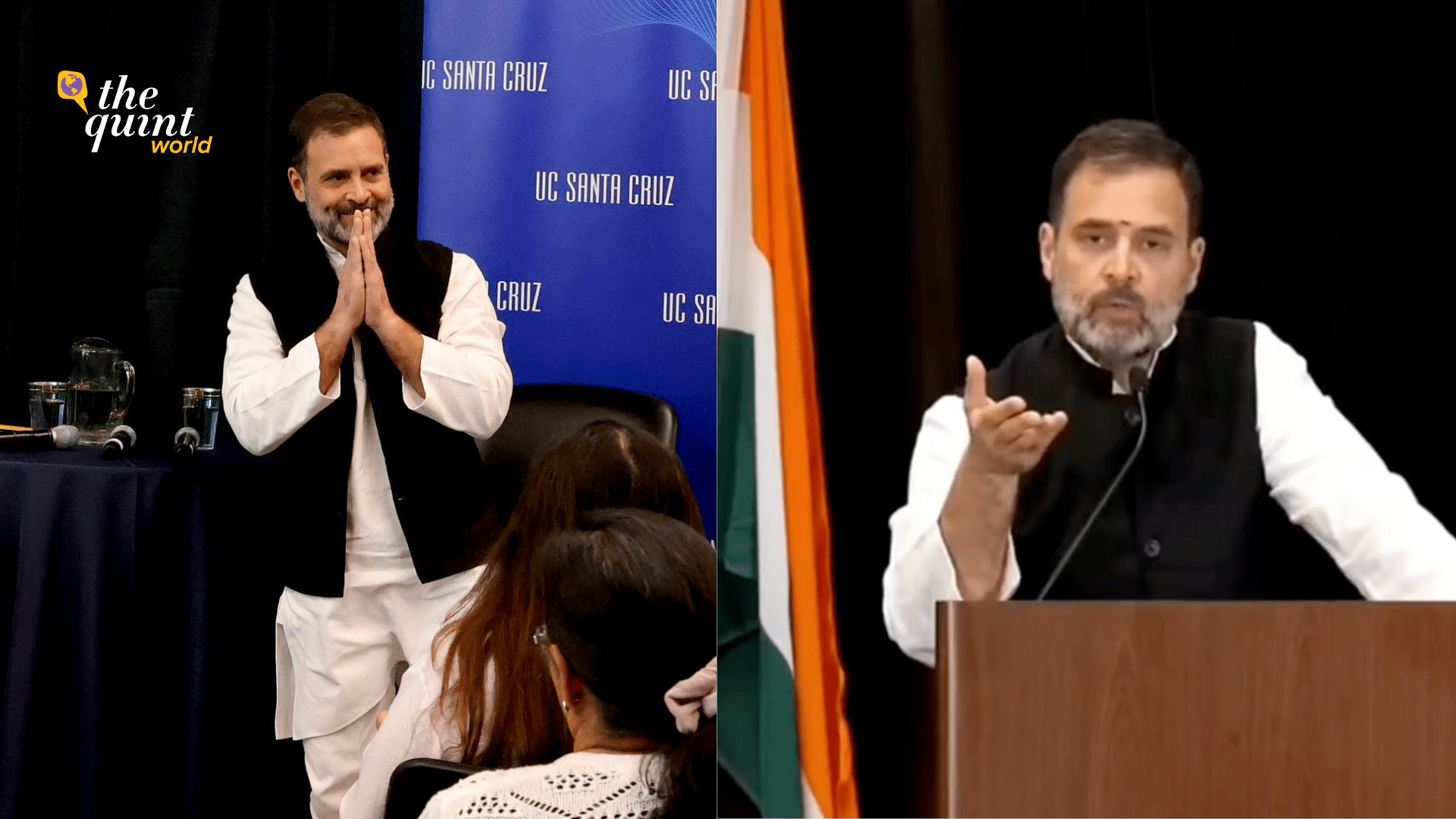 <div class="paragraphs"><p>Congress leader Rahul Gandhi kicked off his US tour in San Francisco at an event called ‘Mohabbat ki Dukaan.’</p></div>