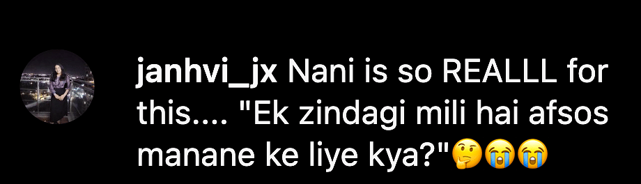 The text in the video reads, "POV: Your nani gives you the realist breakup advice".