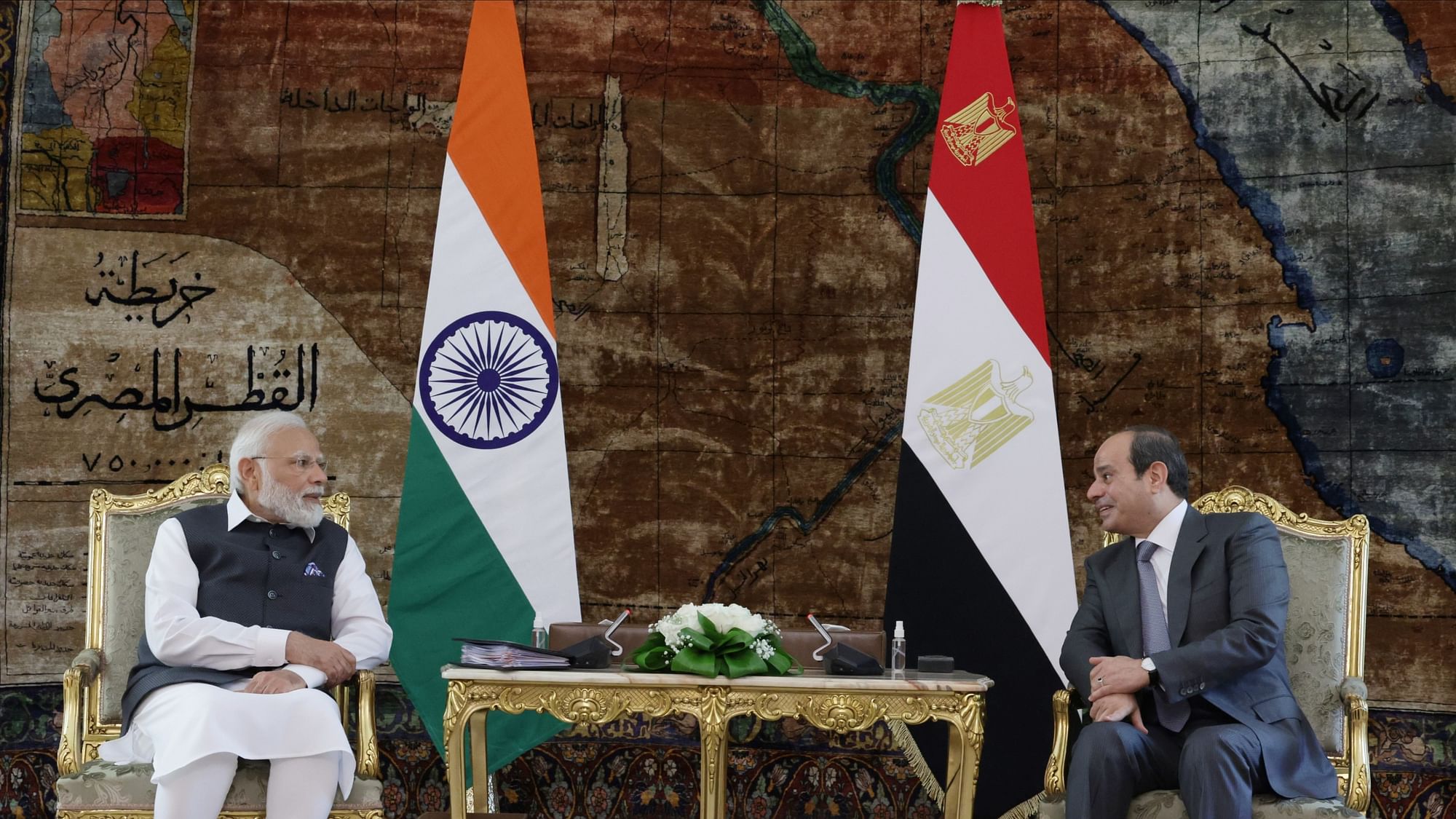 <div class="paragraphs"><p>Prime Minister Narendra Modi held strategic talks with Egyptian President Abdel Fattah El-Sisi in Cairo on Sunday, 25 June.</p></div>
