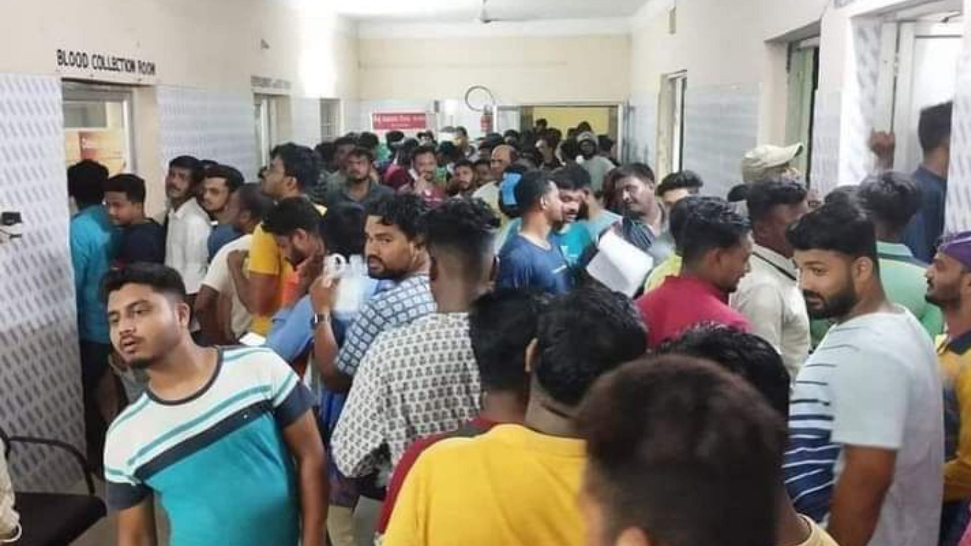 <div class="paragraphs"><p>Locals line up at hospital to donate blood.</p></div>