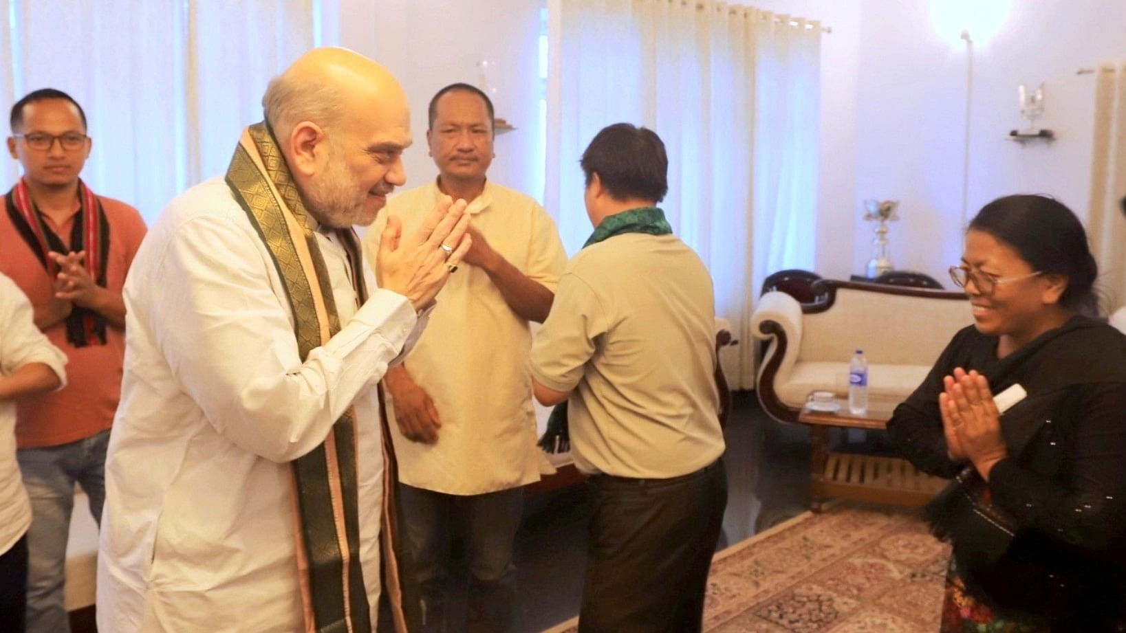 <div class="paragraphs"><p>Union Home Minister Amit Shah during a meeting with the delegations of Kuki and other communities in Moreh, Manipur.</p></div>