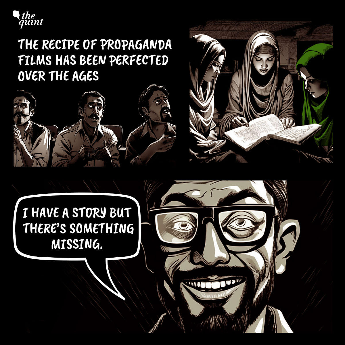 A graphic novel visualised with the help of Midjourney explores the ingredients of a propaganda film in India.