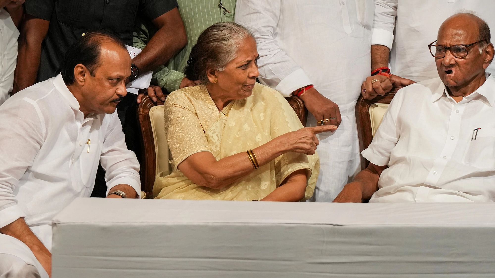 <div class="paragraphs"><p>Ajit Pawar, Pratibha Pawar, and Sharad Pawar.&nbsp;Image used for representation only.</p></div>