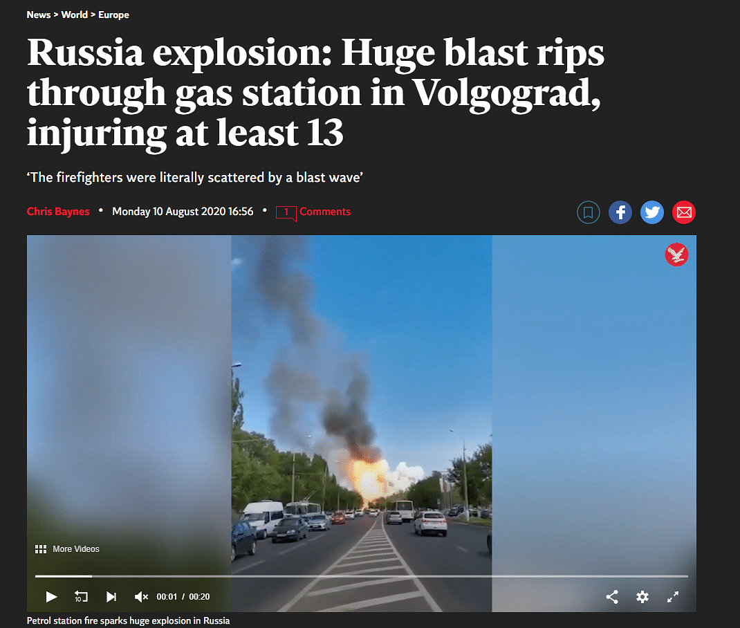 The video dates back to at least August 2020 and is reportedly shows a gas station explosion in Volgograd, Russia.