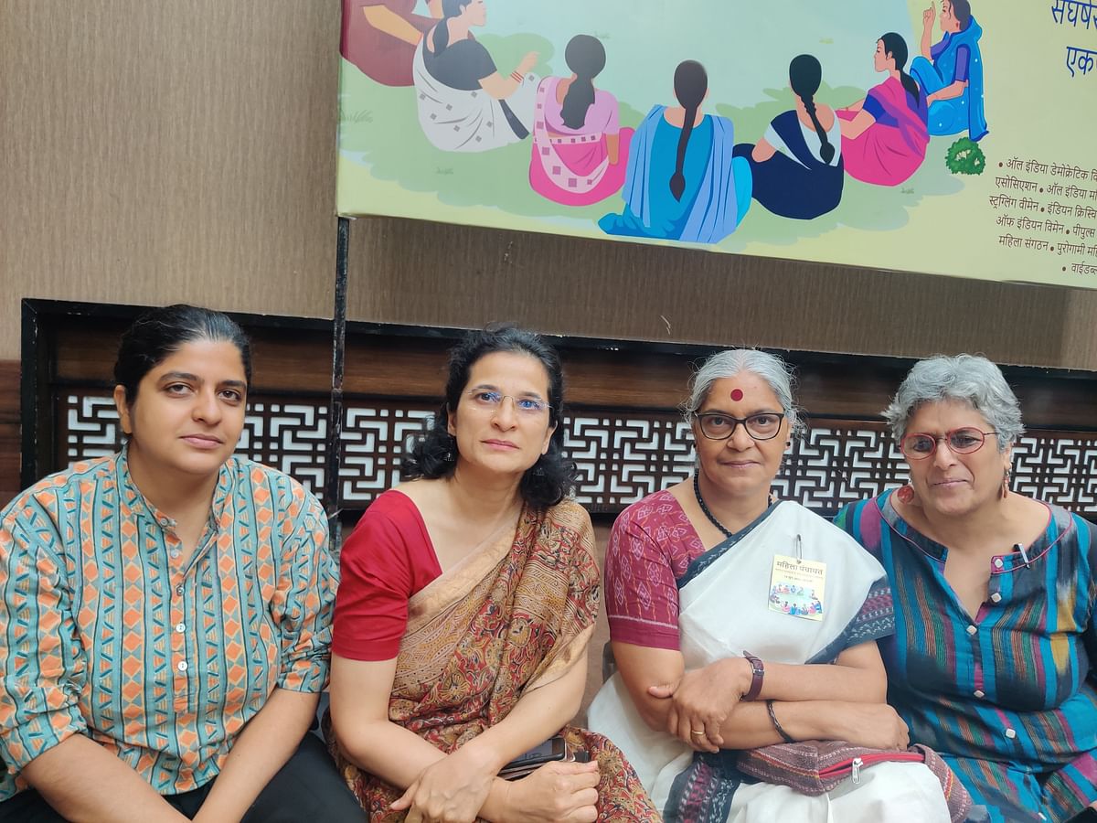 12 women's collectives organised a Mahila Panchayat in New Delhi in solidarity with the wrestlers' protest.