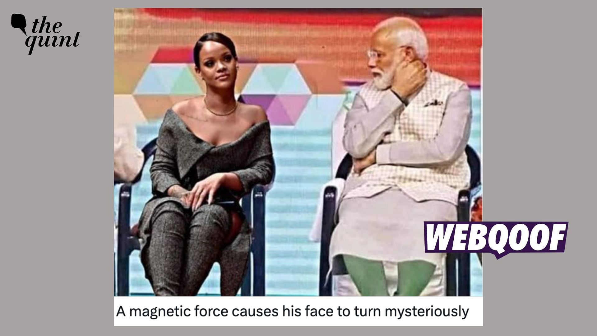 <div class="paragraphs"><p>A viral photo featuring PM Narendra Modi and singer and artist, Rihanna sharing a stage is being shared on the internet.&nbsp;</p></div>