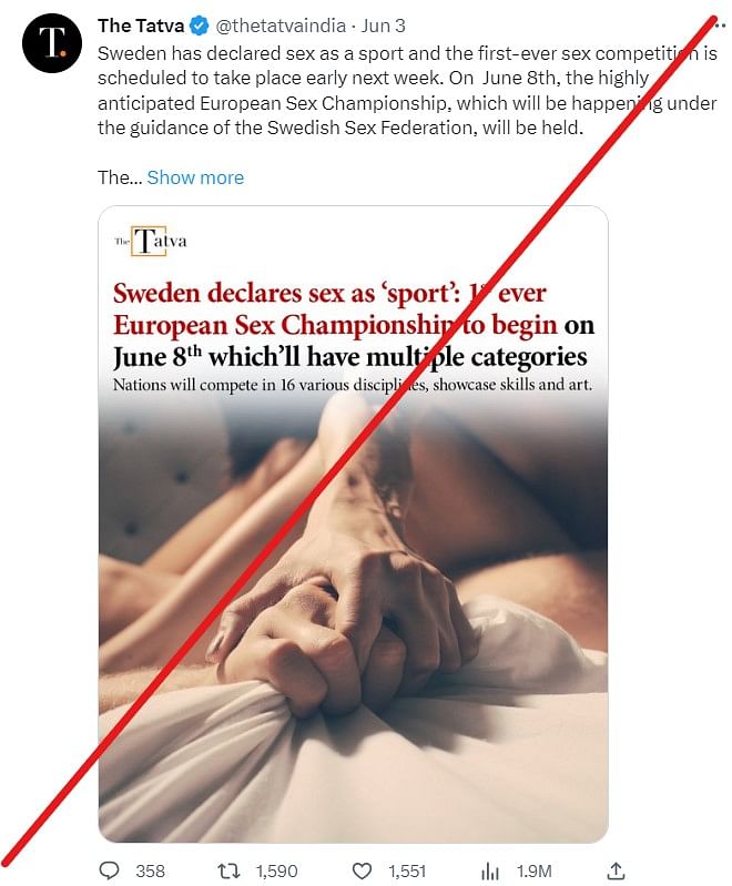 The Swedish Sports Confederation confirmed to us that Sweden has not declared sex as a sport.