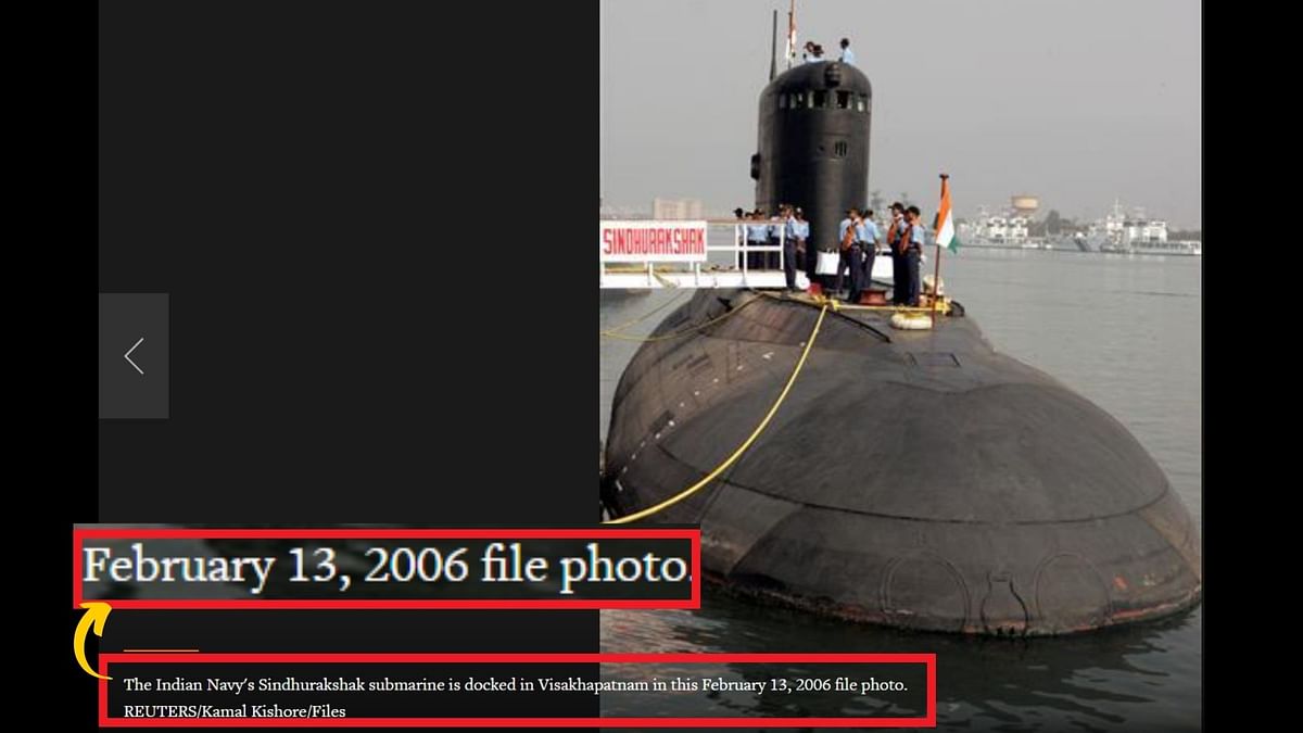 In 2013, an Indian submarine exploded and sank. It is being falsely shared as recent after the Odisha train crash. 
