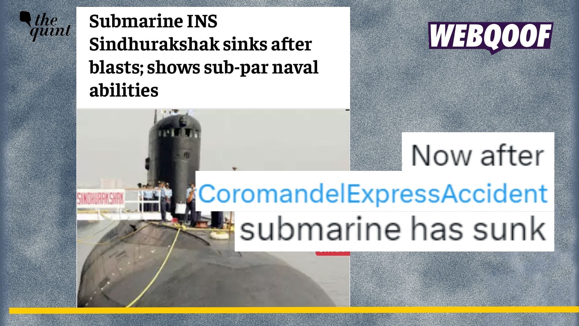 <div class="paragraphs"><p>Fact-check:&nbsp;An old incident from 2013 of an Indian submarine sinking is being shared as recent following Odisha train accident.</p></div>