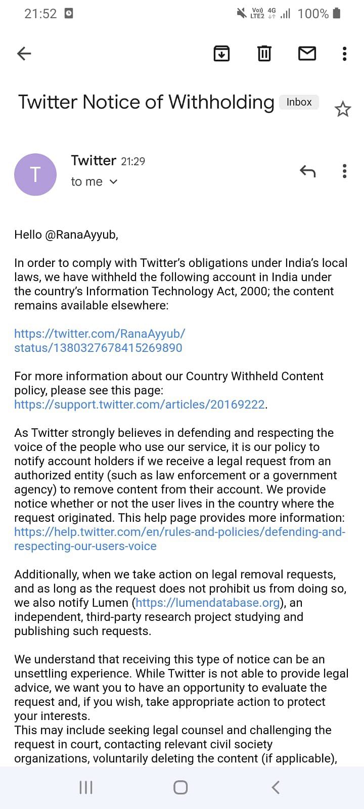The Centre had ordered Twitter to block hundreds of accounts during the farmers protest in 2020-21.