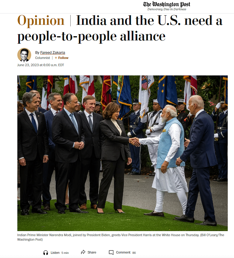 Here's how prominent American newspapers and leading news organisations reported on the Indian PM's visit.