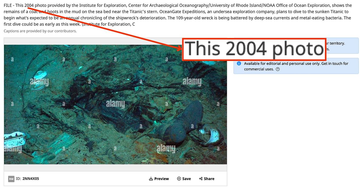 All photos claiming to show debris of OceanGate's Titan submersible are at least ten years old.