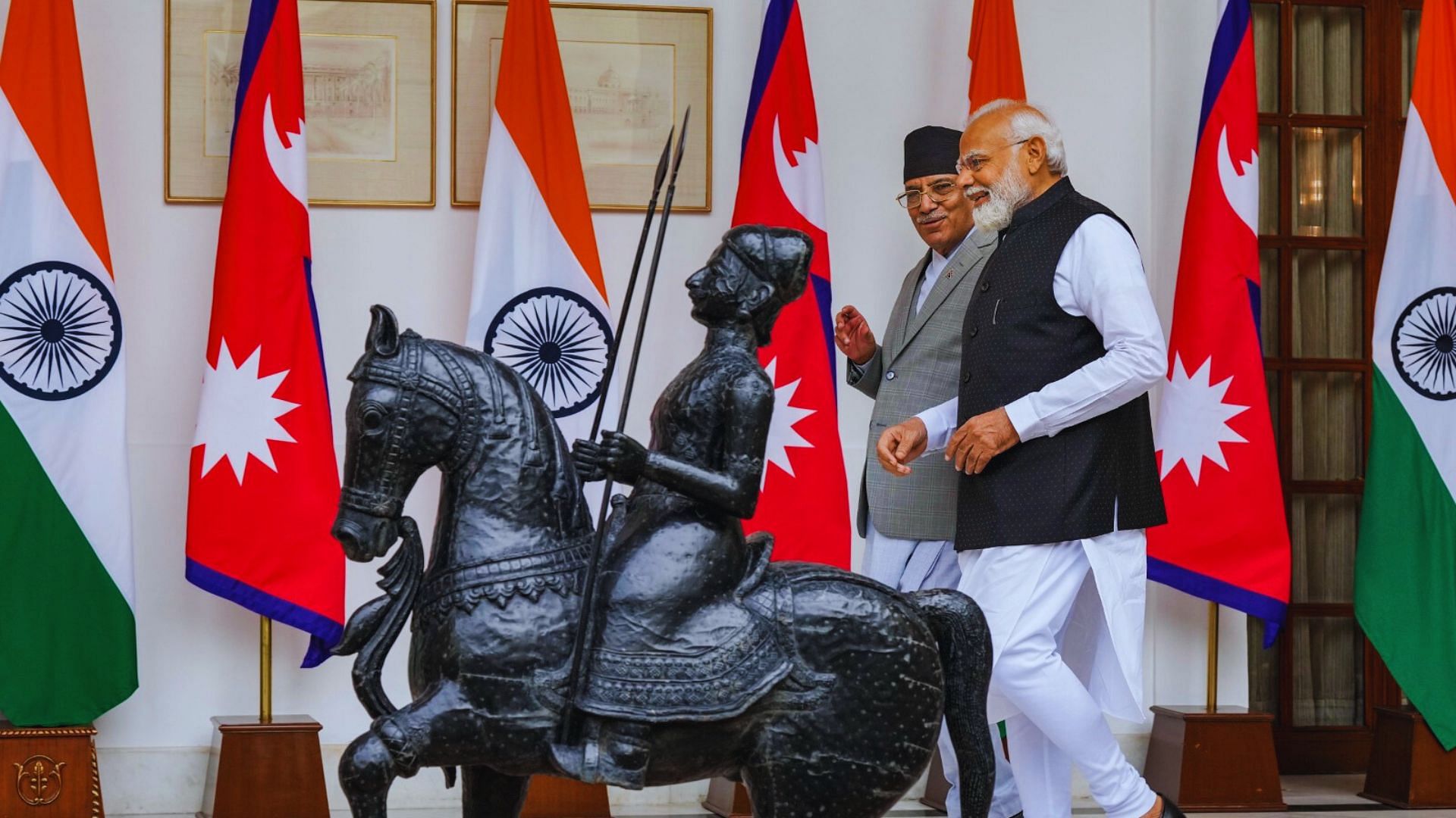 <div class="paragraphs"><p>Nepal Prime Minister Pushpa Kumar Dahal Prachanda with Indian Prime Minister Narendra Modi.</p></div>