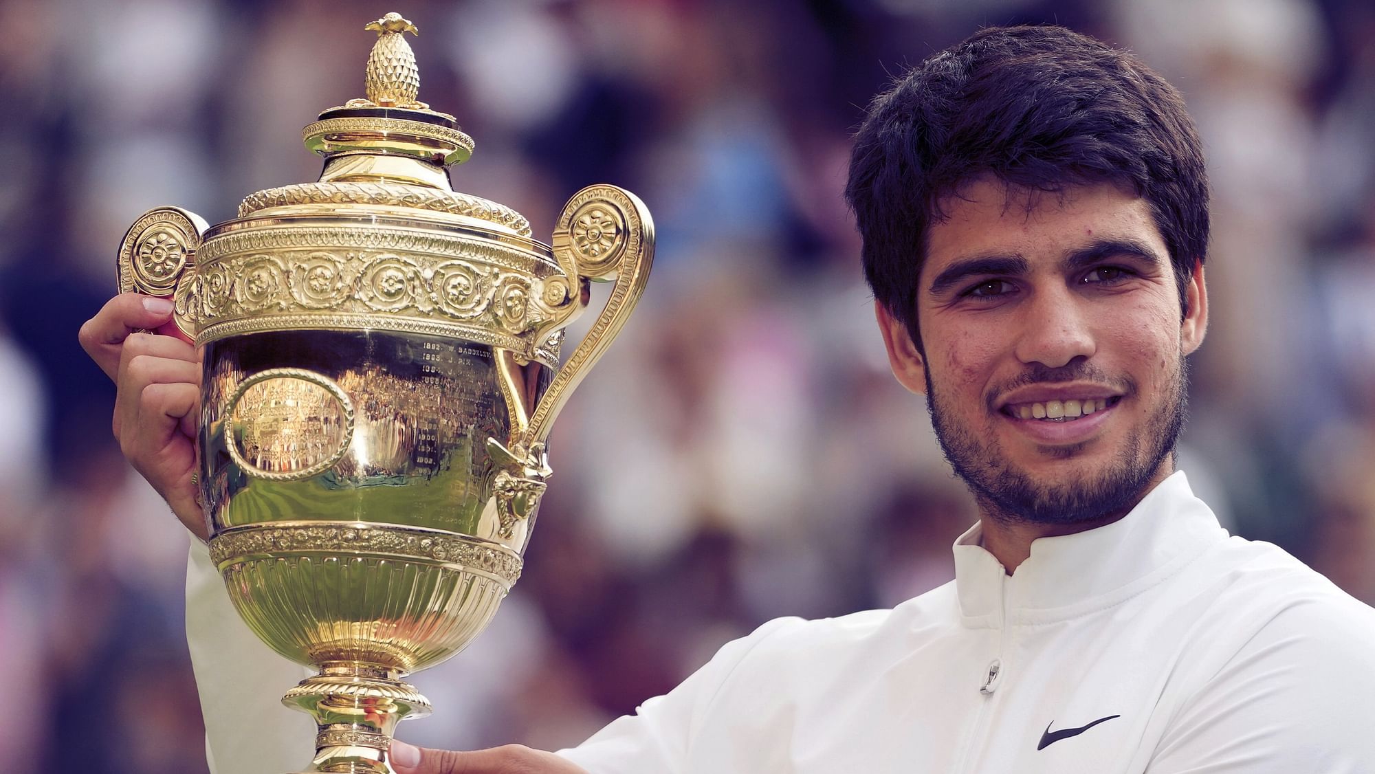 <div class="paragraphs"><p>Carlos Alcaraz defeated Novak Djokovic to win his maiden Wimbledon title.</p></div>
