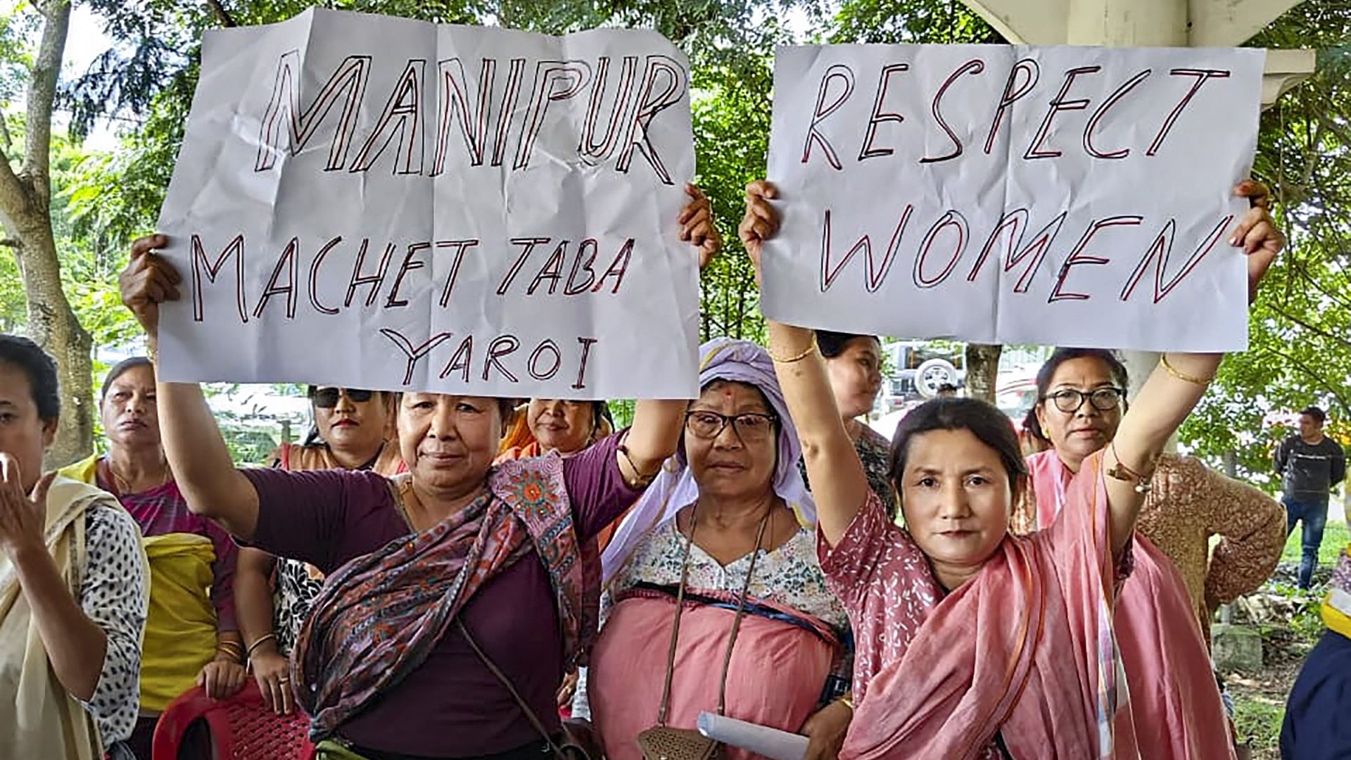 <div class="paragraphs"><p>Imphal: Women stage a protest over sexual violence against females in Manipur, in Imphal, Friday, July 21, 2023</p></div>