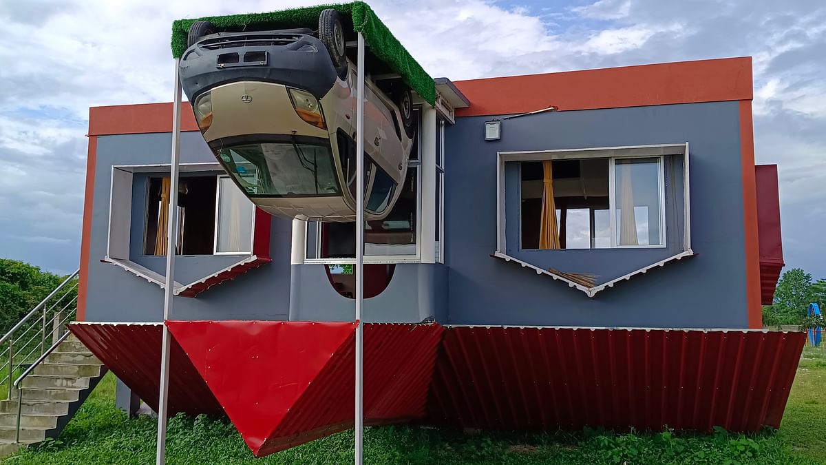 In Photos: Quirky, Upside-Down House Draws Tourists in West Bengal's Jalpaiguri
