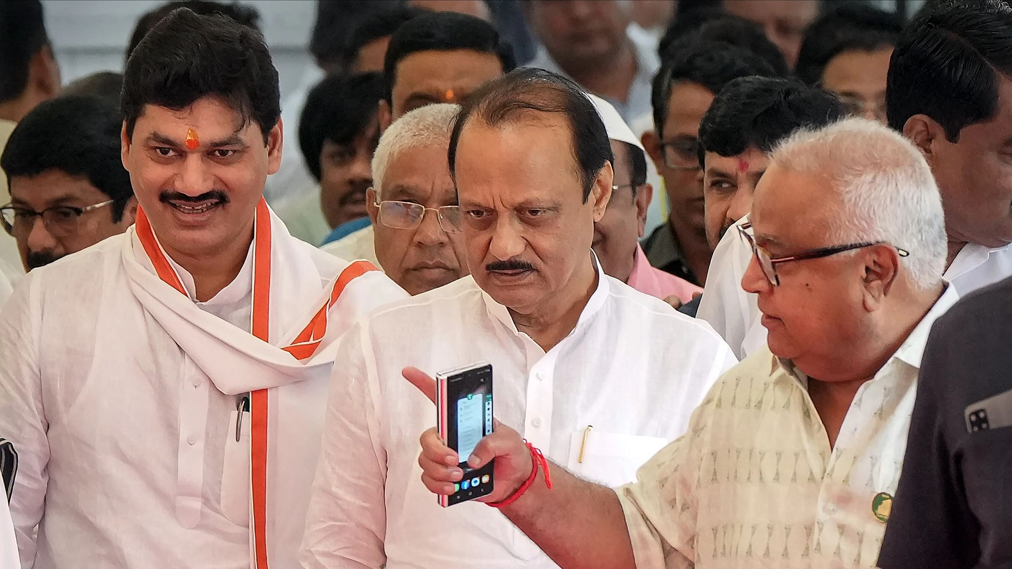 <div class="paragraphs"><p>Maharashtra Deputy Chief Minister Ajit Pawar arrives at Vidhan Bhavan on the first day of Monsoon Session of Maharashtra Assembly, in Mumbai, Monday, July 17, 2023.</p></div>