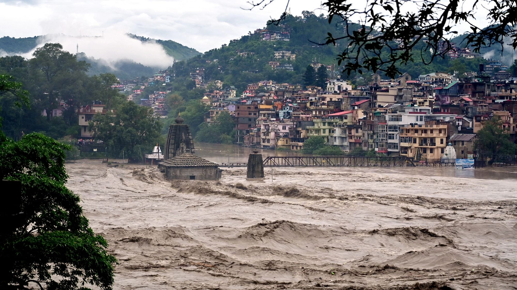 <div class="paragraphs"><p>A submerged Panchvaktra temple in swollen Beas river due to heavy monsoon rainfall, in Mandi district of Himachal Pradesh, on 9 July.&nbsp;</p></div>