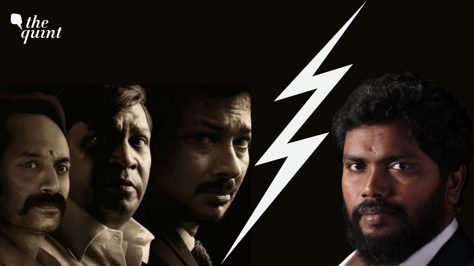<div class="paragraphs"><p>The latest Tamil flick, <em>Maamannan, </em>starring Vadivelu, <a href="https://www.youtube.com/watch?v=giQn-6LrKm4">Fahadh Faasil</a>, and <a href="https://www.thequint.com/entertainment/movie-reviews/saani-kaayidham-movie-review-keerthy-suresh-and-selvaraghavan-terrific-performance-arun-matheeswaran">Keerthy Suresh</a> (and music composed by <a href="https://www.thequint.com/entertainment/movie-reviews/iravin-nizhal-movie-review-parthiban-ar-rahman-world-first-single-shot-non-linear-film-wild-experiment">AR Rahman</a>) is directed by Mari Selvaraj of <em>Pariyerum Perumal</em> and <em>Karnan </em>fame.</p></div>