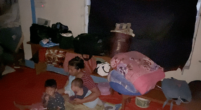 <div class="paragraphs"><p>A relief camp in Churachandpur. The camp had not received electricity all day and the interior was close to pitch dark when The Quint visited.</p></div>