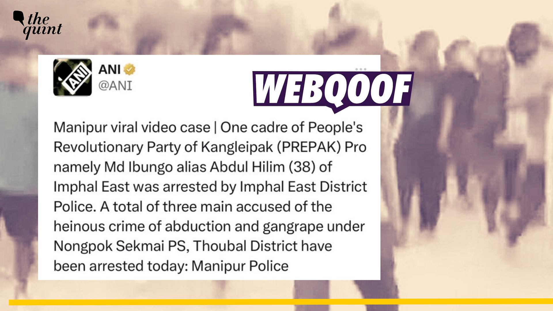<div class="paragraphs"><p>Fact-Check: A misleading communal spin was added by ANI to the viral video case including Kuki women and a mob of Meitei men in Manipur.</p></div>