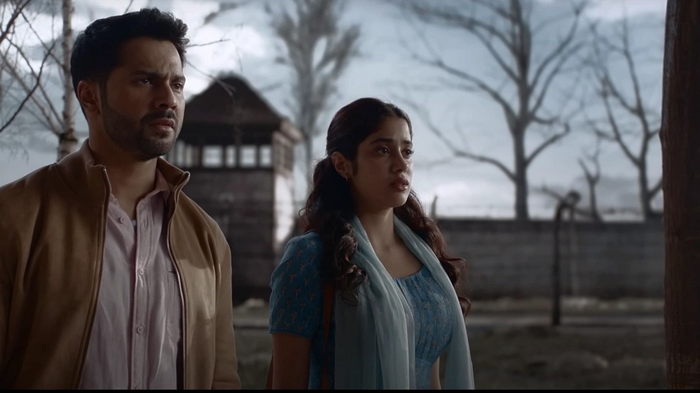 <div class="paragraphs"><p>Varun Dhawan and Janhvi Kapoor in a still from<em> Bawaal.</em></p></div>