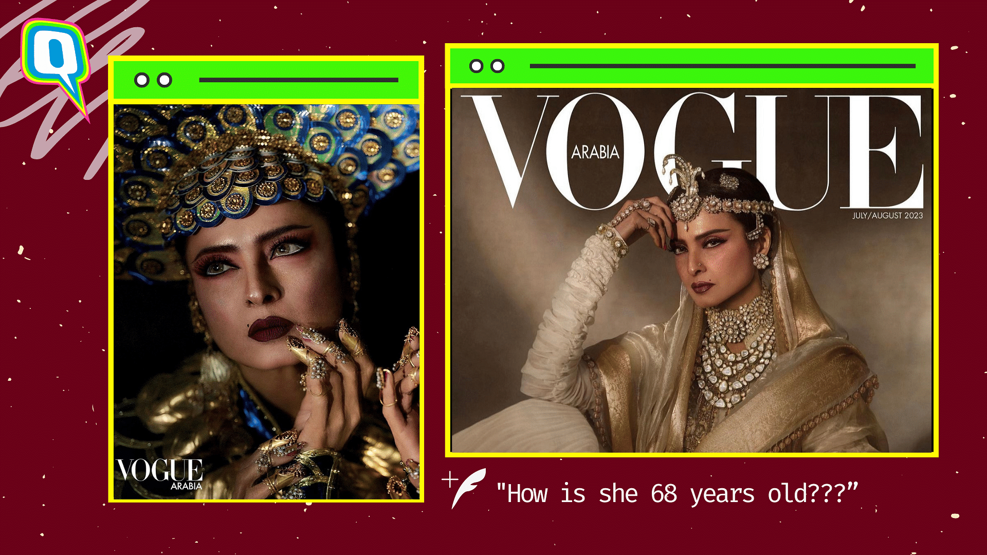 <div class="paragraphs"><p>Rekha’s Vogue Arabia Cover Has Sent Desi Internet Into A Frenzy And Here’s Proof</p></div>