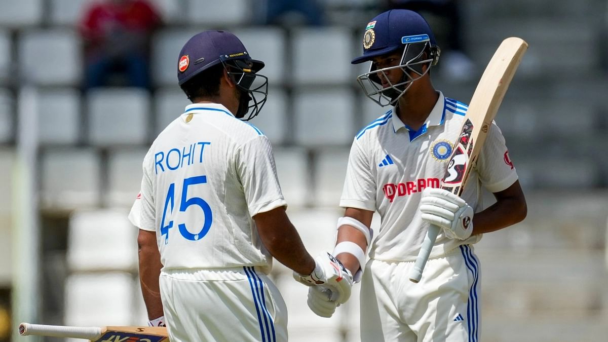 Yashasvi Jaiswal scored a century on his Test debut against West Indies on Thursday