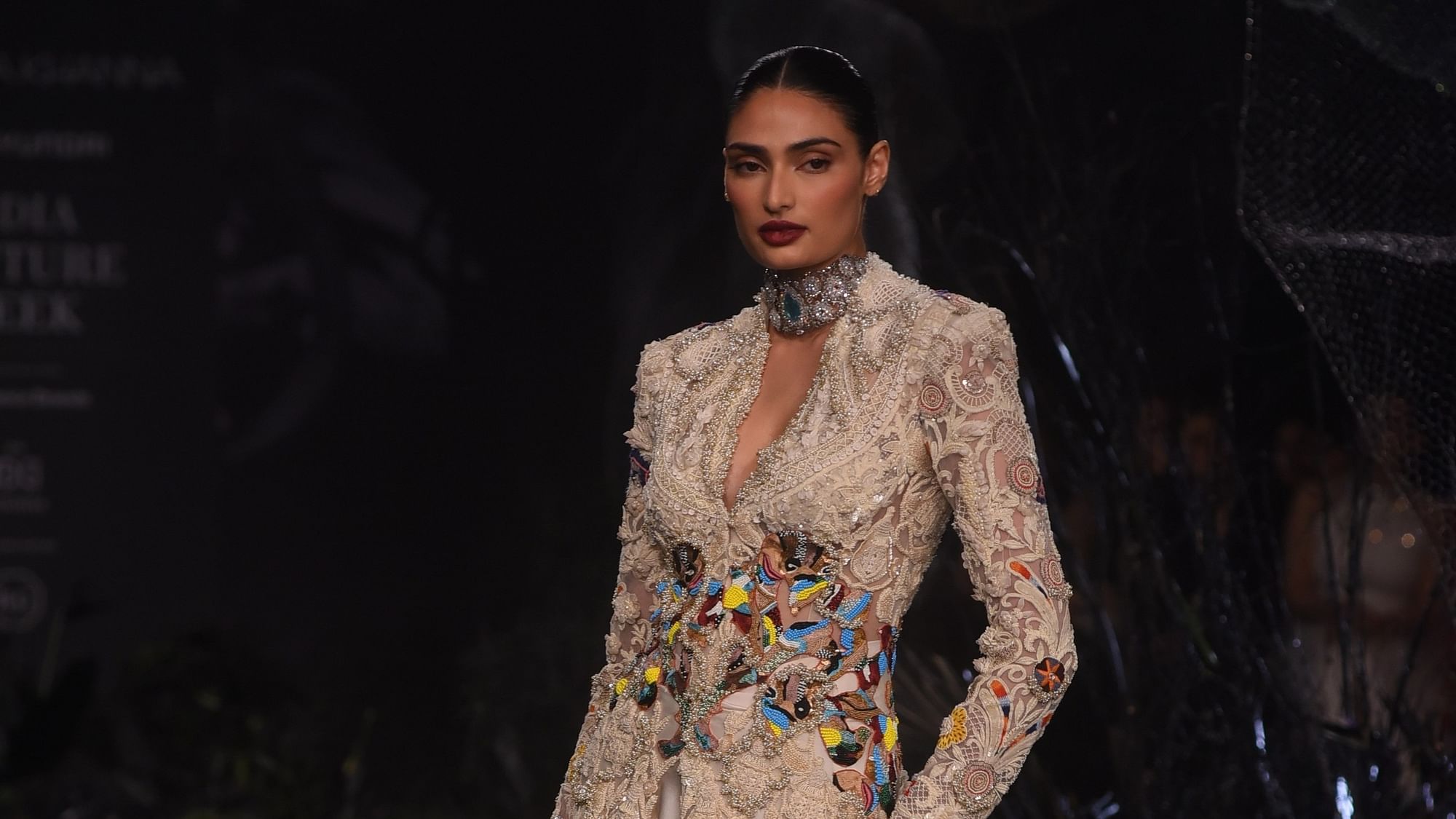 <div class="paragraphs"><p>KL Rahul couldn't contain his excitement as his actor wife, Athiya Shetty, walked the ramp at India Couture Week.</p></div>