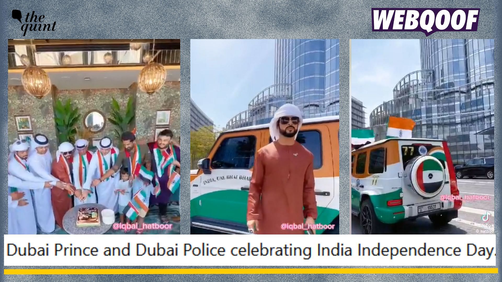<div class="paragraphs"><p>Fact-check: Dubai police or the Dubai prince did not organise any event for India's Independence day at Burj Khalifa, Dubai.  </p></div>