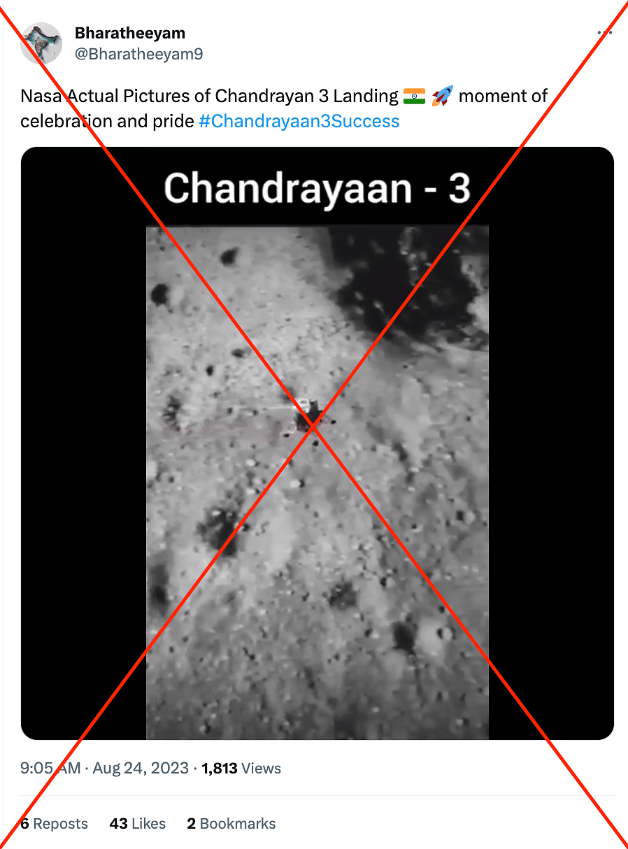 The video has been on the internet since June 2021 and is not related the landing of ISRO's Chandrayaan-3.