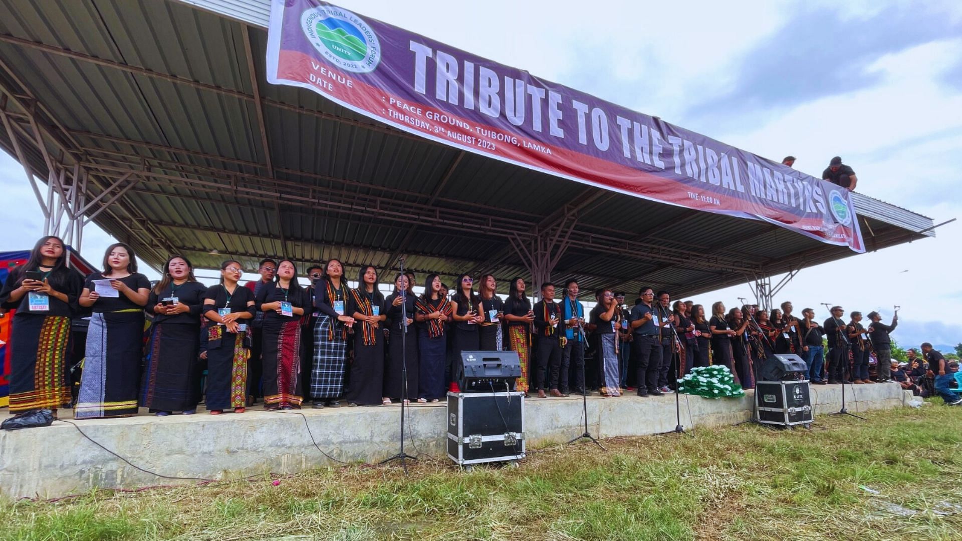 <div class="paragraphs"><p>A choir singing during&nbsp;a programme to honour Kuki-Zo martyrs in Churachandpur.</p></div>